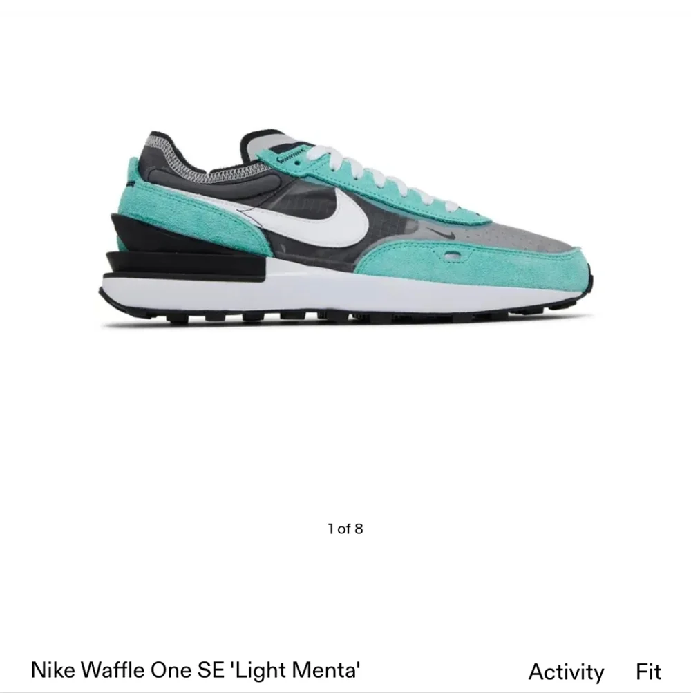 Nike Waffle One Teal & Black Running Shoes 9 - Picture 10 of 15